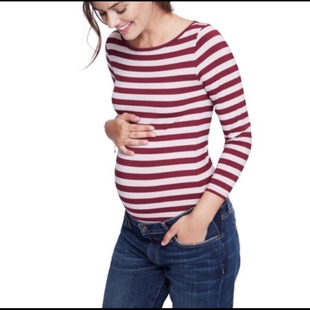 Hatch x J. Crew striped boatneck maternity top
